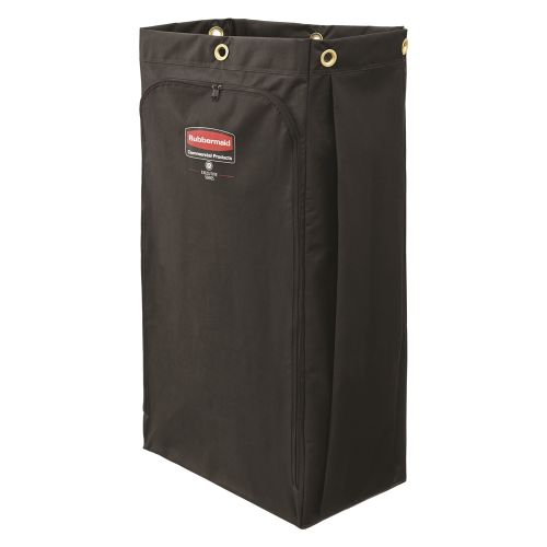 Rubbermaid 30 Gallon Canvas Bag for High Capacity Janitorial Cleaning Carts, Vinyl Lining, Black